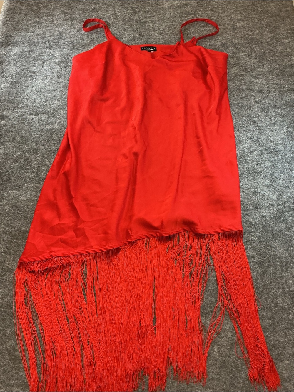 Eloquii Vibrant Red Satin Slip Dress with Spaghetti Straps Size 26
